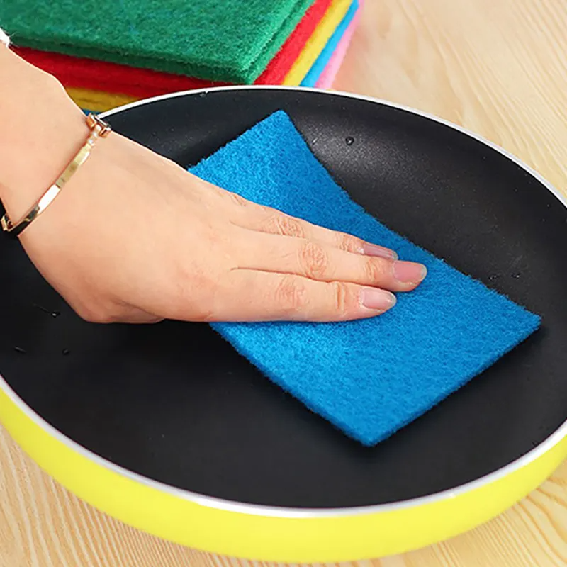 10-Piece Colorful Dishwashing Scrub Pads – Non-Scratch Cleaning Sponges