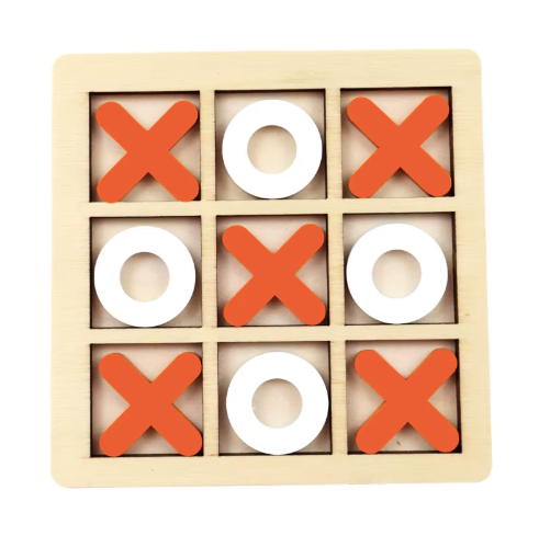 Wooden Tic Tac Toe Game – Classic Interactive XO Board Game for Kids and Families