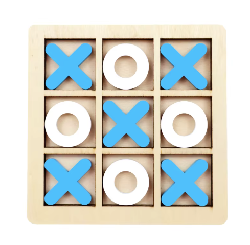 Wooden Tic Tac Toe Game – Classic Interactive XO Board Game for Kids and Families