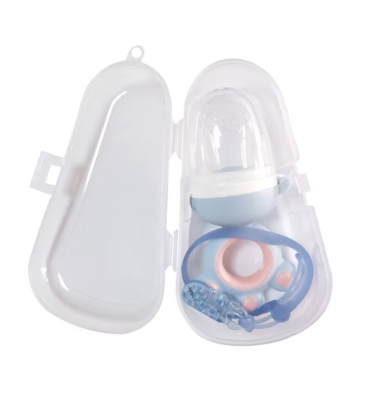 Silicone Baby Pacifier with Chain and Carrying Case