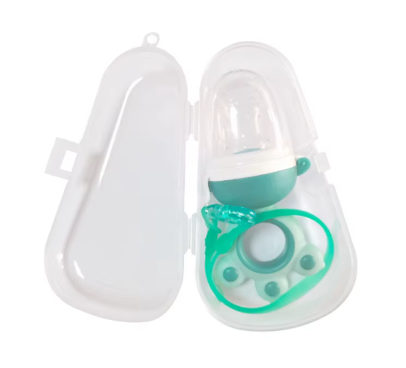 Silicone Baby Pacifier with Chain and Carrying Case