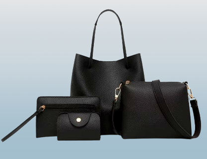 Women's 4-Piece Matching Handbag Set – Tote, Shoulder Bag, Clutch & Wallet