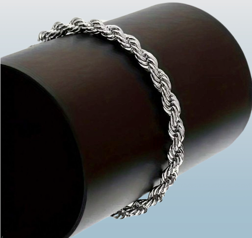 2-Piece Twisted Rope Chain Jewelry Set – Silver-Plated Necklace & Bracelet