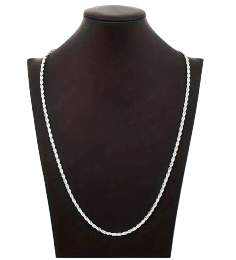 2-Piece Twisted Rope Chain Jewelry Set – Silver-Plated Necklace & Bracelet