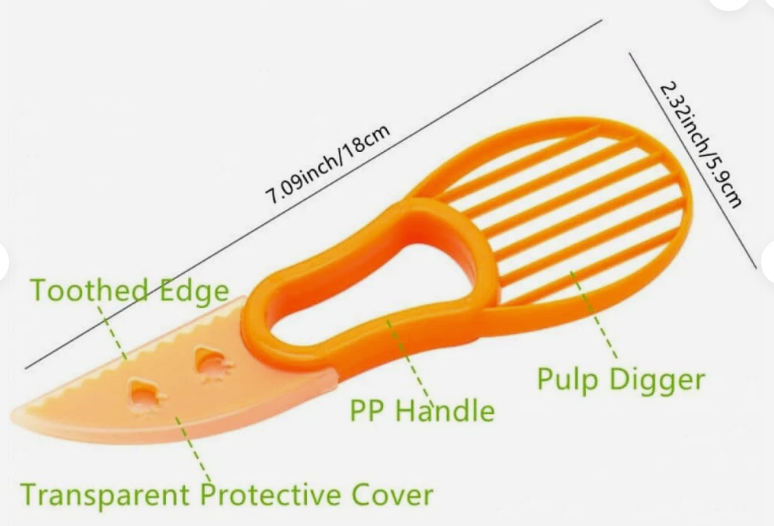 Safe Haven & CO 3-in-1 Avocado Tool – Cutter, Pit Remover & Slicer