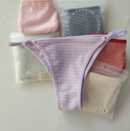 Women's 3-Pack Low-Waist Textured Bikini Underwear - Pink, Red, and Purple