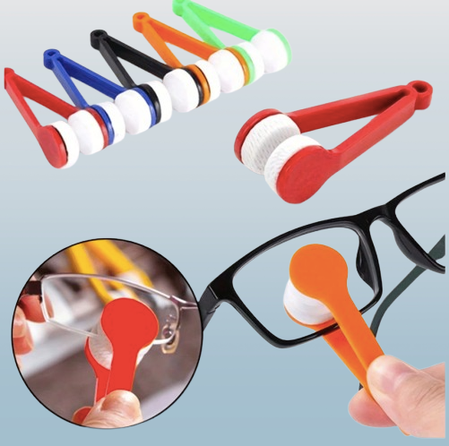 3-Piece Microfiber Eyeglass Lens Cleaner Clip – Portable Reusable Cleaning Tool