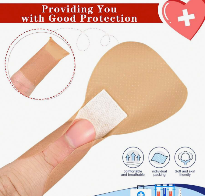40 Pcs Waterproof Adhesive Bandages – Assorted Shapes & Sizes with Cushioning Pads, Flexible PE Material, Individually Packaged