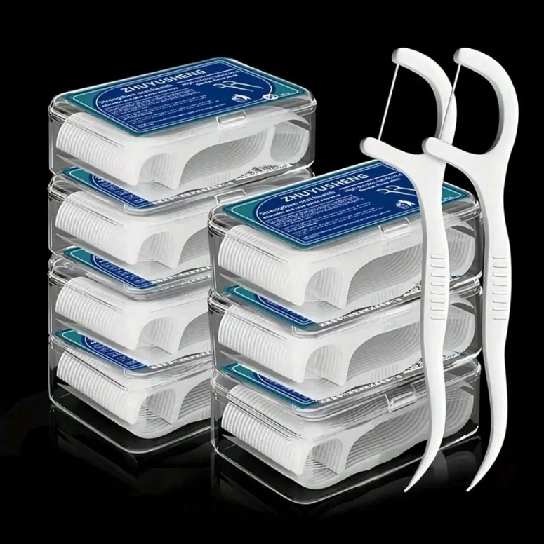 Double‑End Dental Floss Sticks – 50‑Pack of High Tension Lubricated Floss & Toothpick Combo