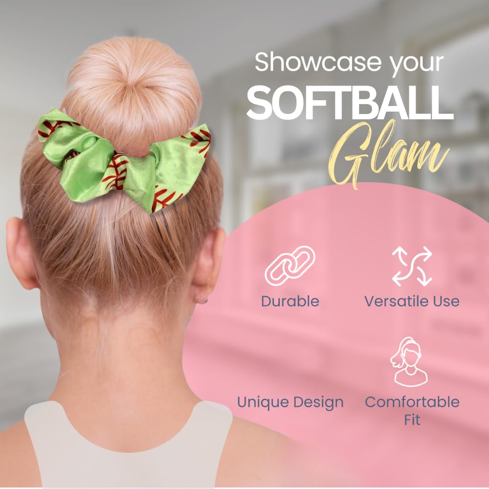 2PK Softball Hair Scrunchies