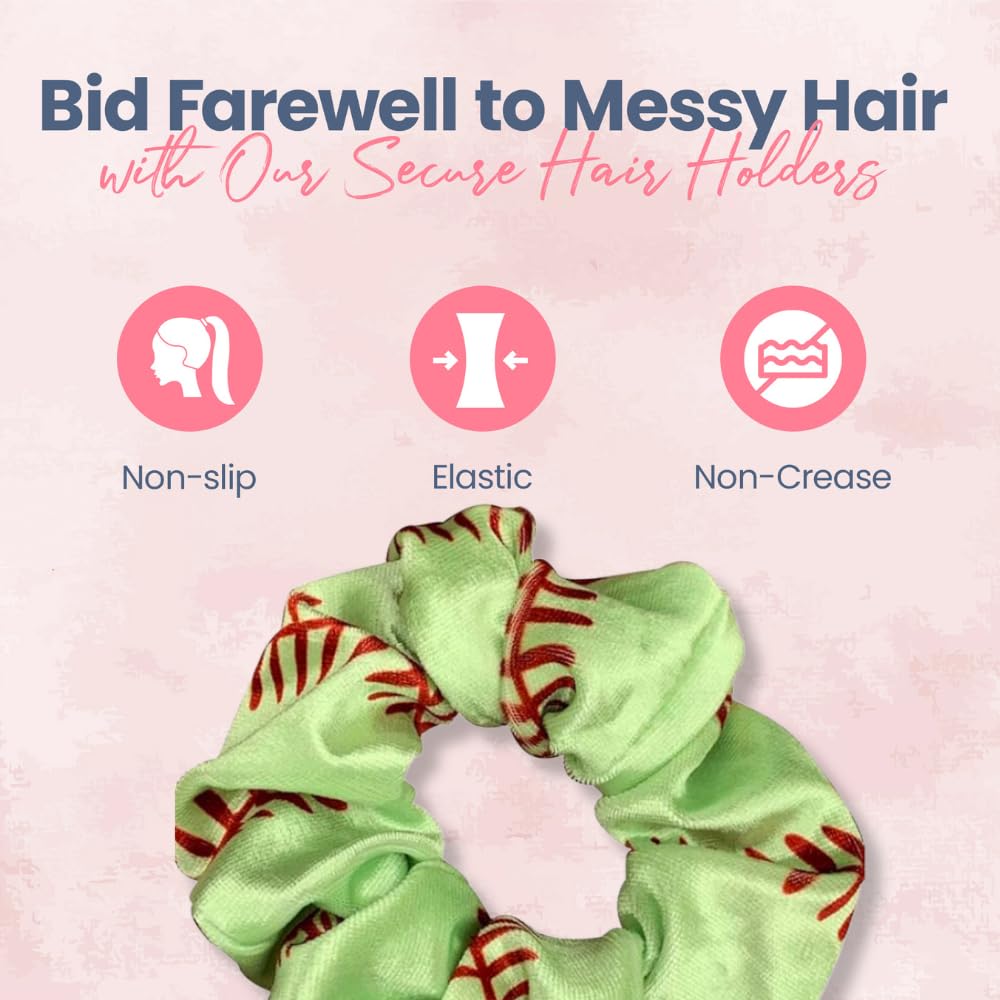 2PK Softball Hair Scrunchies