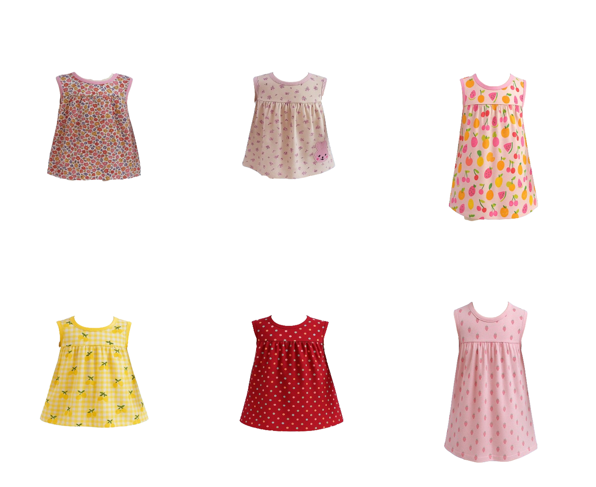 Girls' Sleeveless Summer Dresses, 6-Pack - Fits Size 18 to 24 Months