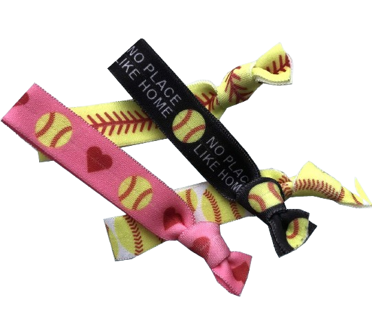 (2-Packs) 4PC Softball Hair Ties