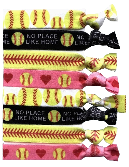 (2-Packs) 4PC Softball Hair Ties