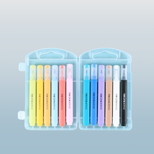 12-Piece Acrylic Marker Set – Macaron Colors with Soft Tip