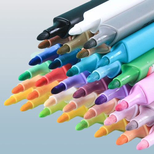 12-Piece Acrylic Marker Set – Macaron Colors with Soft Tip