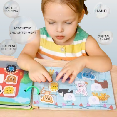 Busy Book for Toddlers – 14-in-1 Early Learning Educational Activity Book with Reusable Stickers