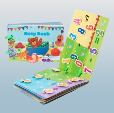 Busy Book for Toddlers – 14-in-1 Early Learning Educational Activity Book with Reusable Stickers