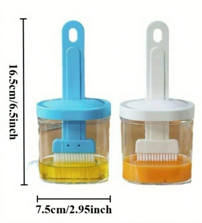 Silicone Oil Brush Dispenser – 2-in-1 Basting Brush & Sauce Container