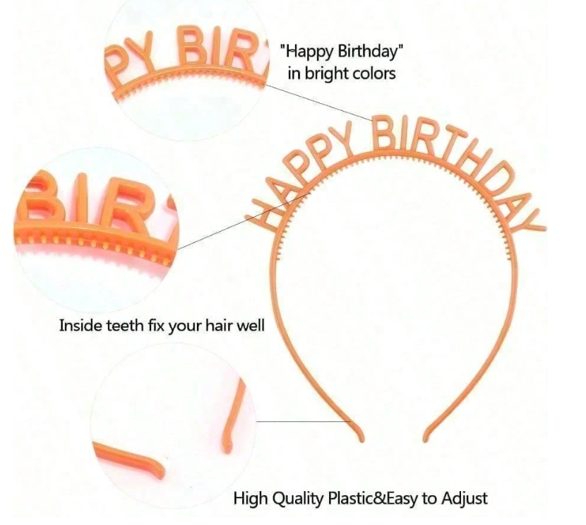 Happy Birthday Headband Set – 10 Pack Colorful Party Hair Accessories