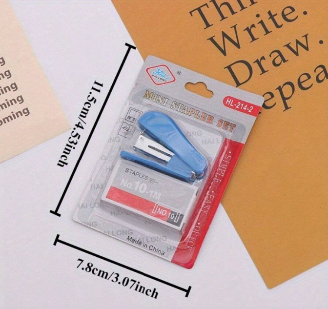 Mini Cartoon Stapler Set – Cute & Compact Stapler with Staples | Ideal for School, Office & Home Use