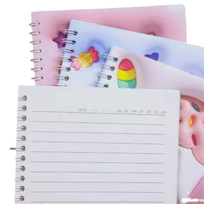 3D Cartoon Ice Cream Spiral Notebook