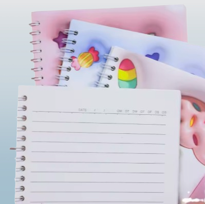 3D Cartoon Ice Cream Spiral Notebook