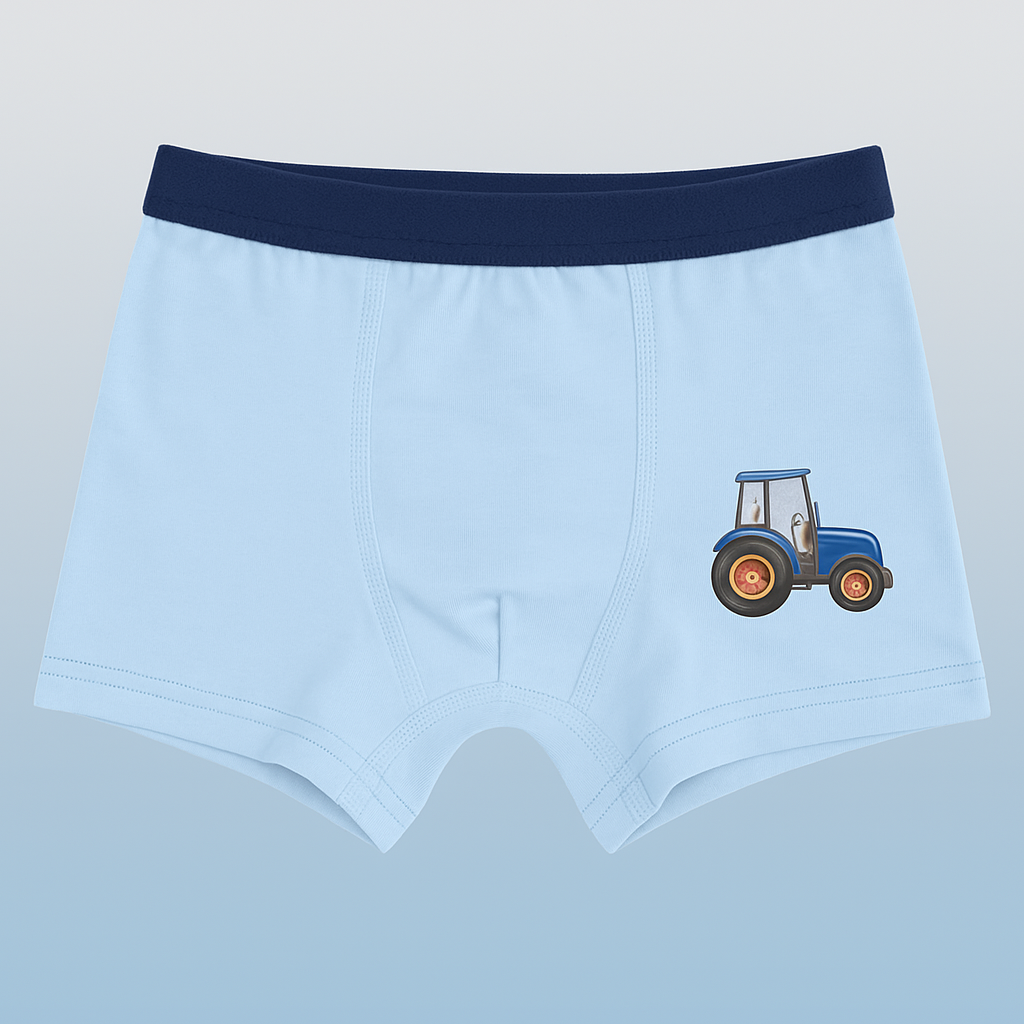4-Pack Boys' Cartoon Construction-Themed Cotton Boxer Briefs