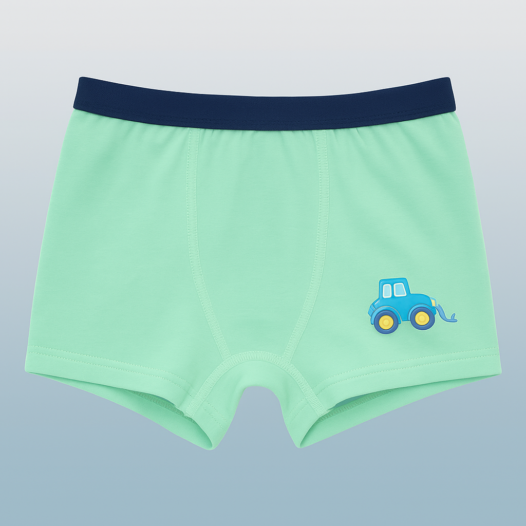 4-Pack Boys' Cartoon Construction-Themed Cotton Boxer Briefs