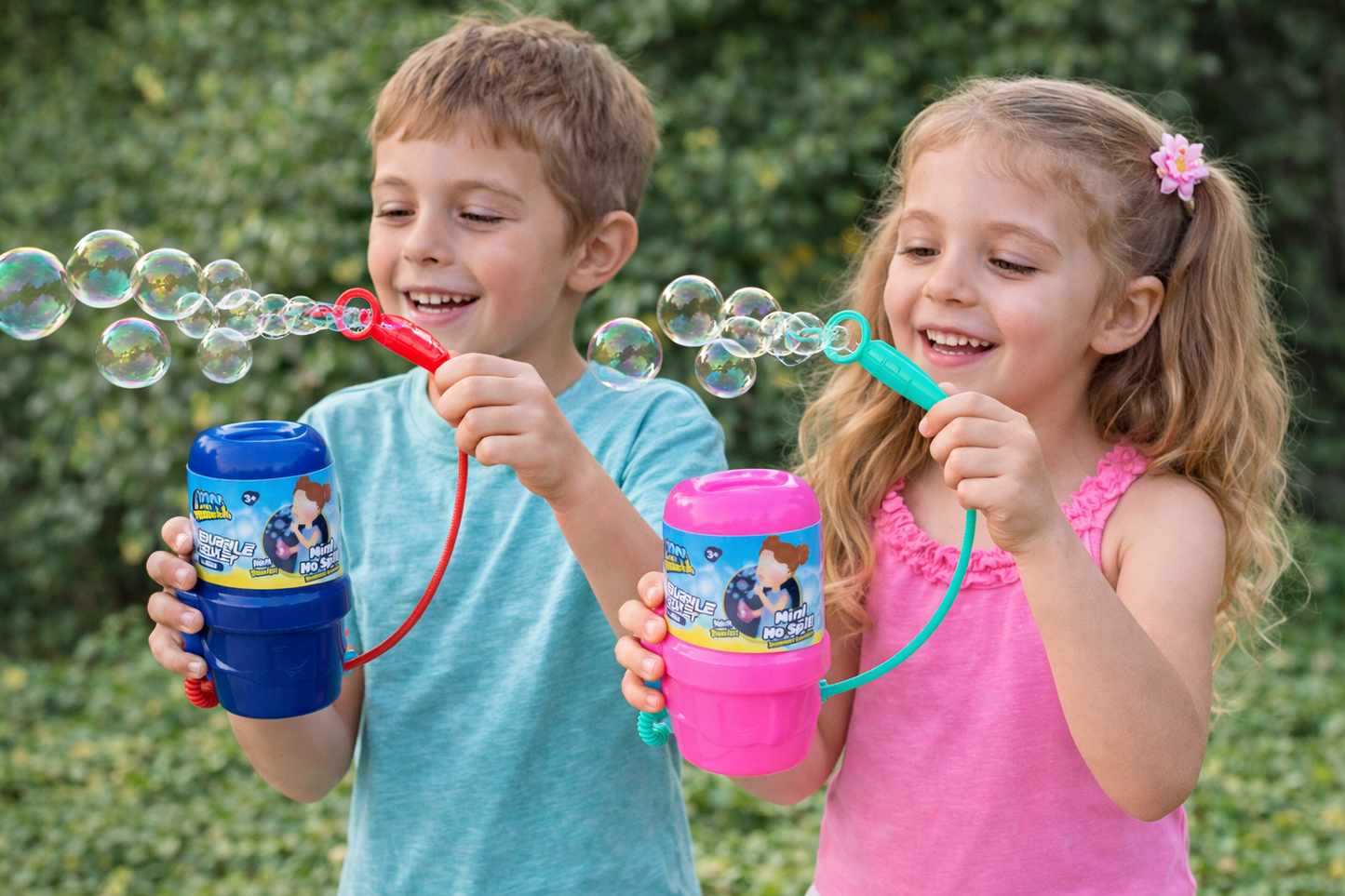 Wanna Bubble Mini Bucket Bubble Toy – 2 Pack No-Spill Bubble Set