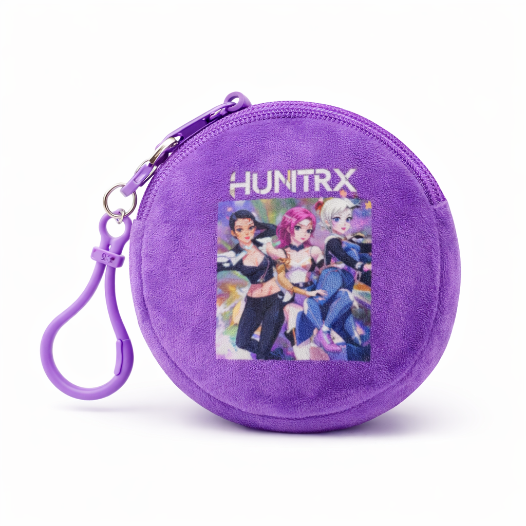 Kpop Girls Round Coin Purse Keychain Zipper Wallet
