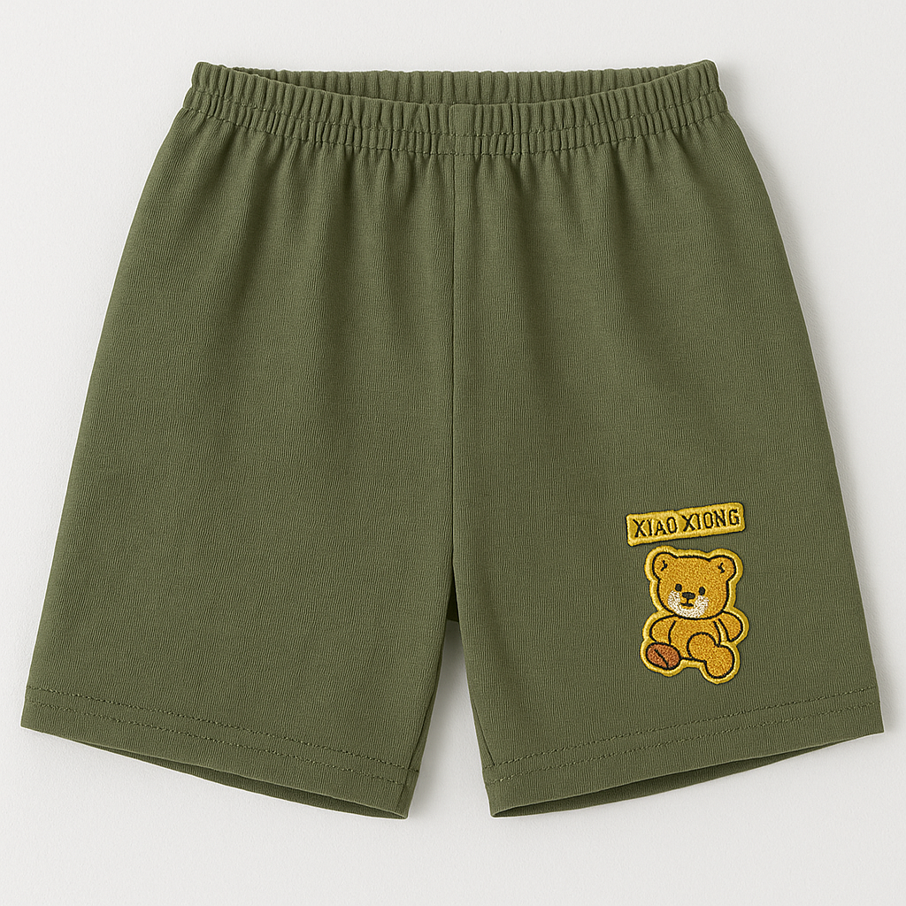 Children’s Teddy Patch Cotton Shorts