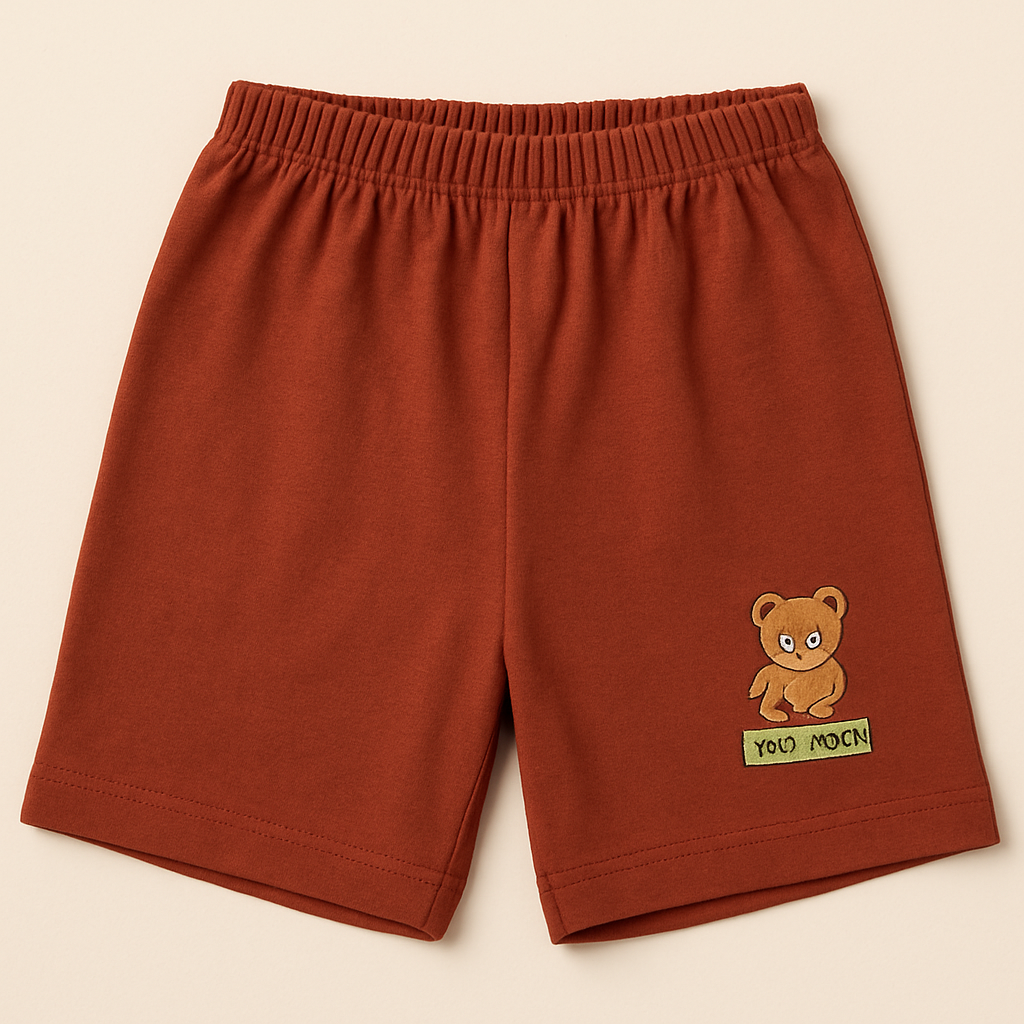 Children’s Teddy Patch Cotton Shorts