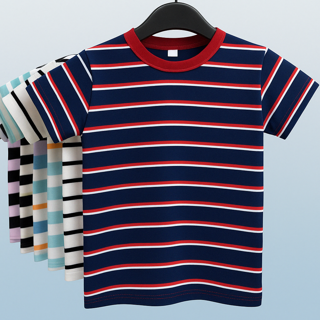 Children’s Striped Cotton T-Shirt, Multiple Colors, SIZE 2T-5T