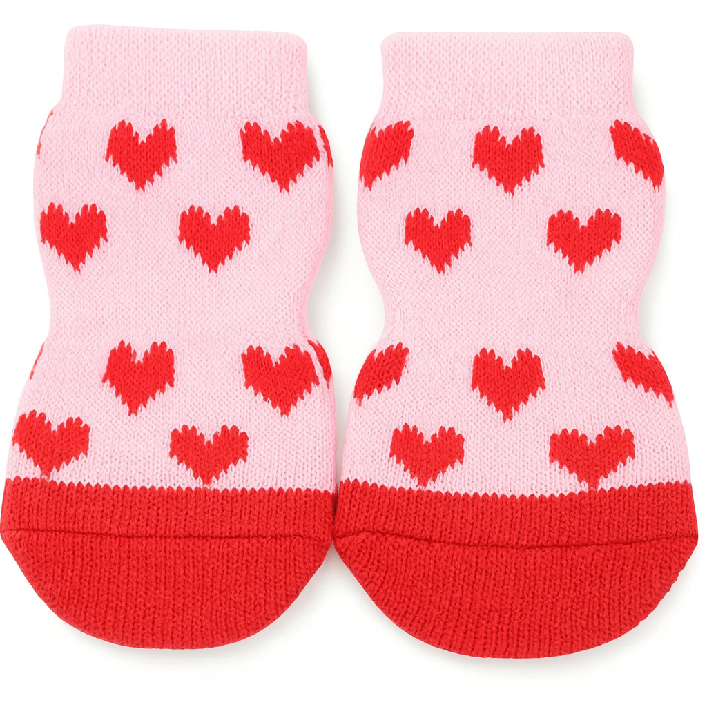 Cute Cartoon Non-Slip Pet Socks for Dogs and Cats – 4 Pcs Set