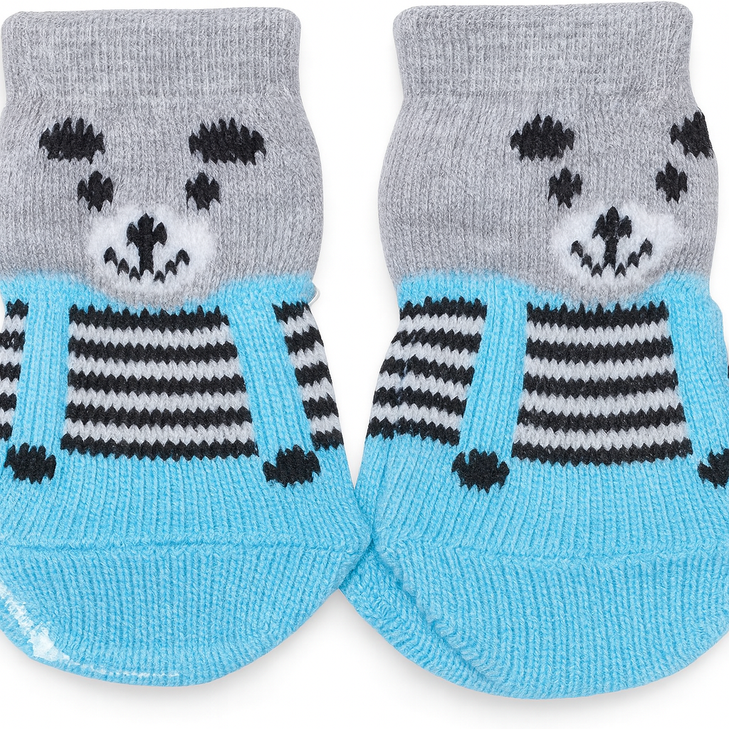 Cute Cartoon Non-Slip Pet Socks for Dogs and Cats – 4 Pcs Set