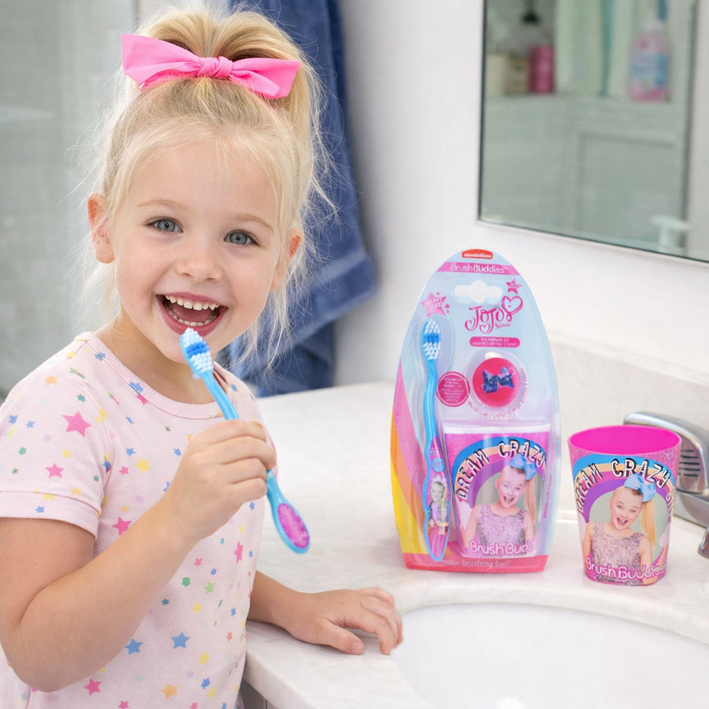 JoJo Siwa Toothbrush Set – 3-Piece Kids Brushing Kit