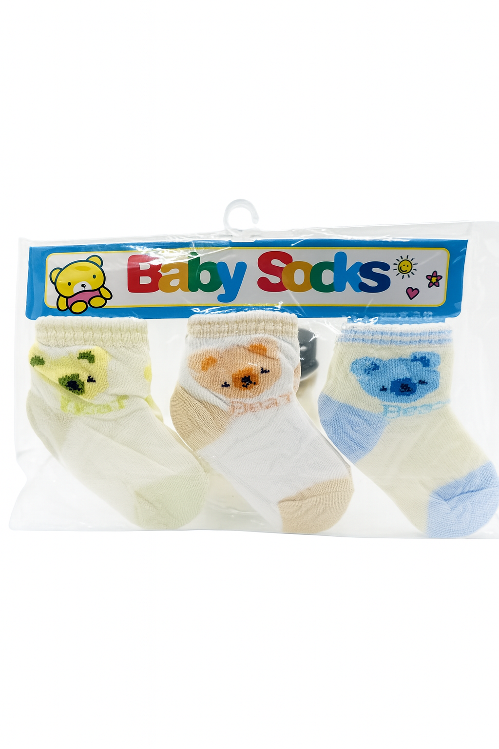 Assorted 3-Pair Baby Socks – Unisex Designs for Boys & Girls