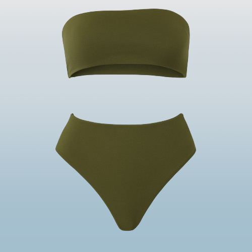Women’s Bandeau Bra Top & High-Waist Panty Set – Soft Seamless Comfort