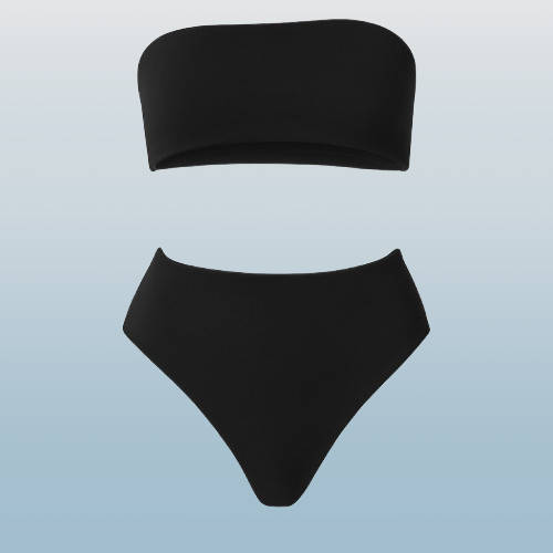 Women’s Bandeau Bra Top & High-Waist Panty Set – Soft Seamless Comfort