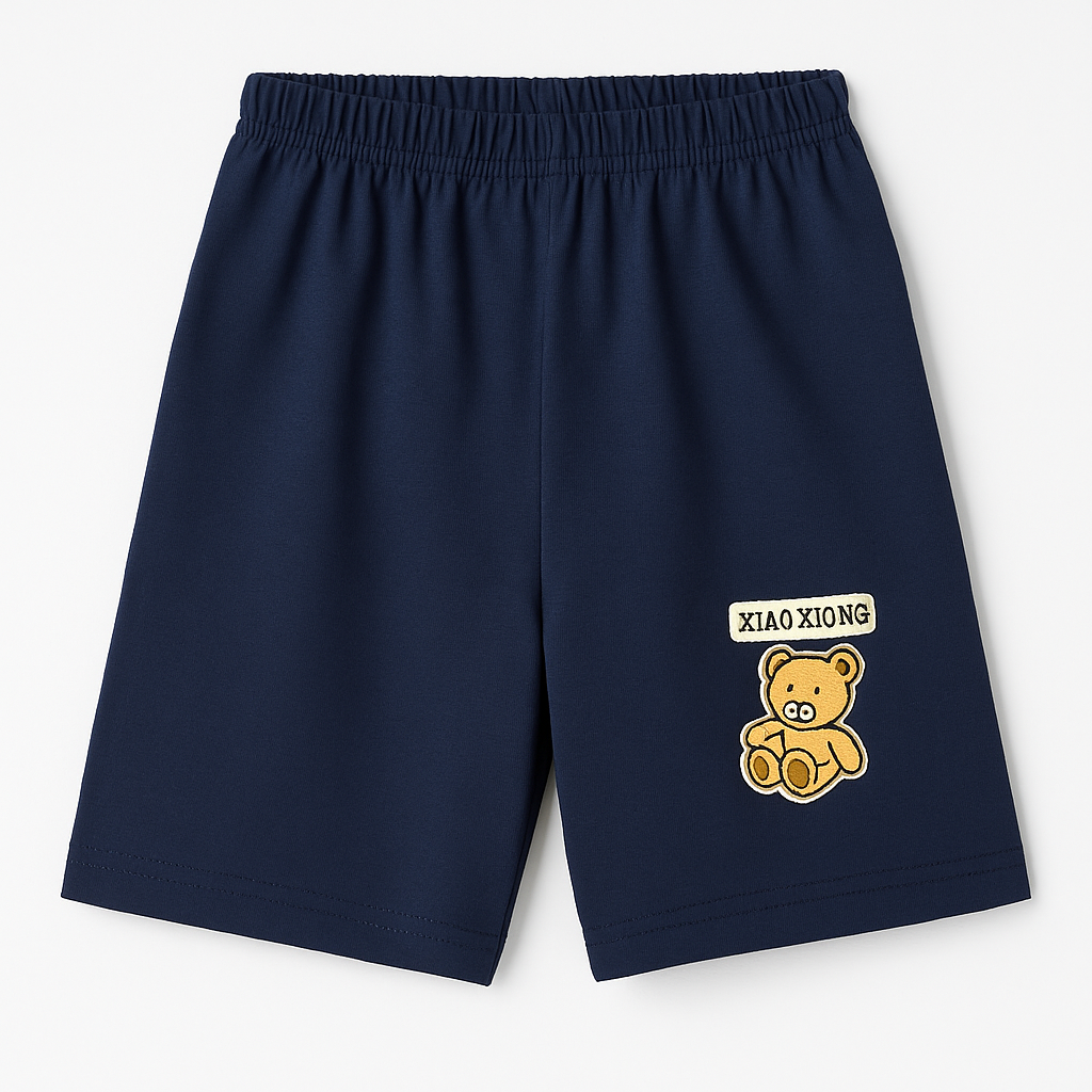 Children’s Cotton Shorts with Teddy Patch