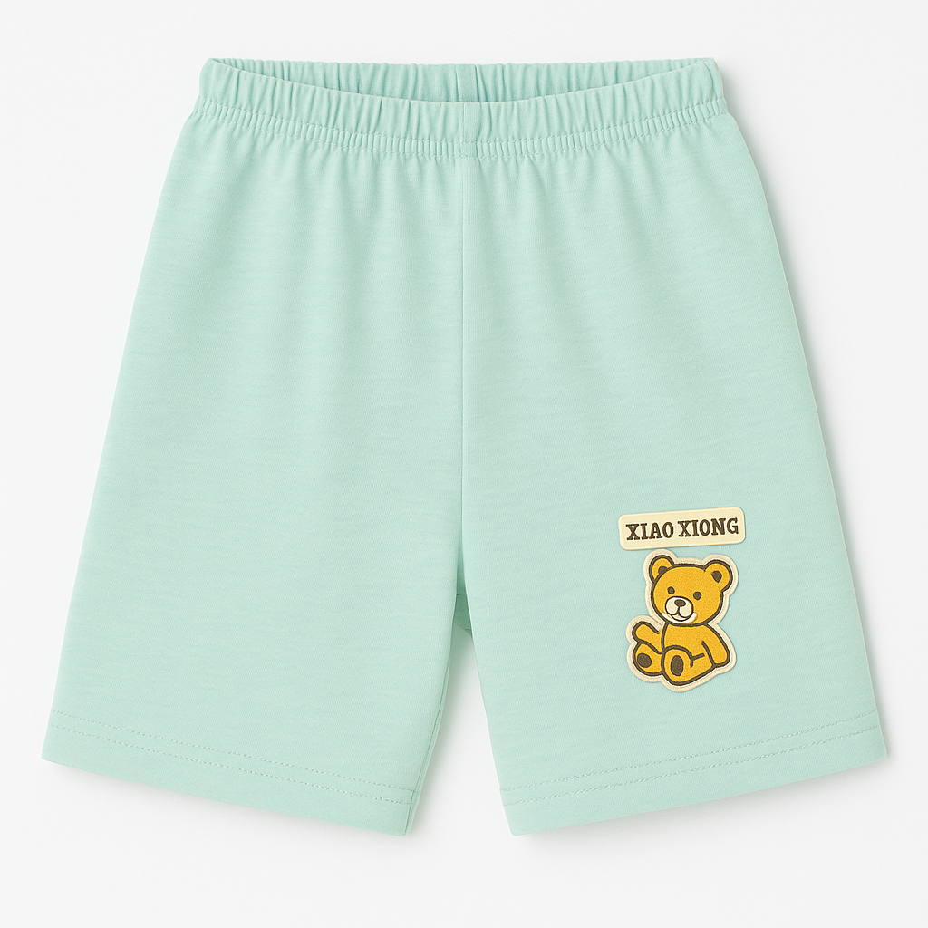 Children’s Cotton Shorts with Teddy Patch