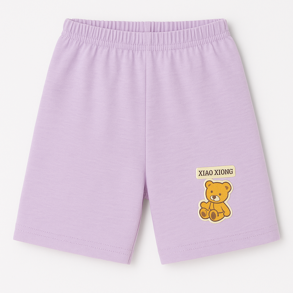 Children’s Cotton Shorts with Teddy Patch