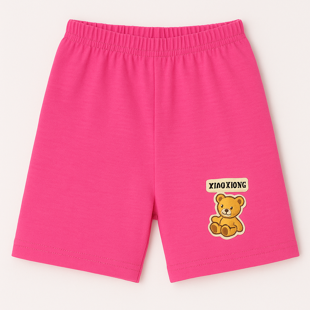 Children’s Cotton Shorts with Teddy Patch