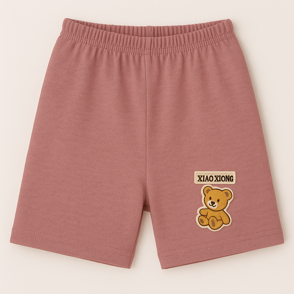 Children’s Cotton Shorts with Teddy Patch