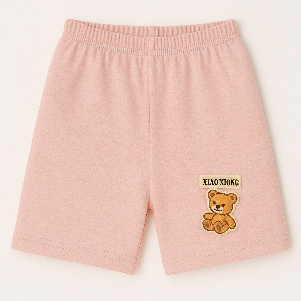 Children’s Cotton Shorts with Teddy Patch