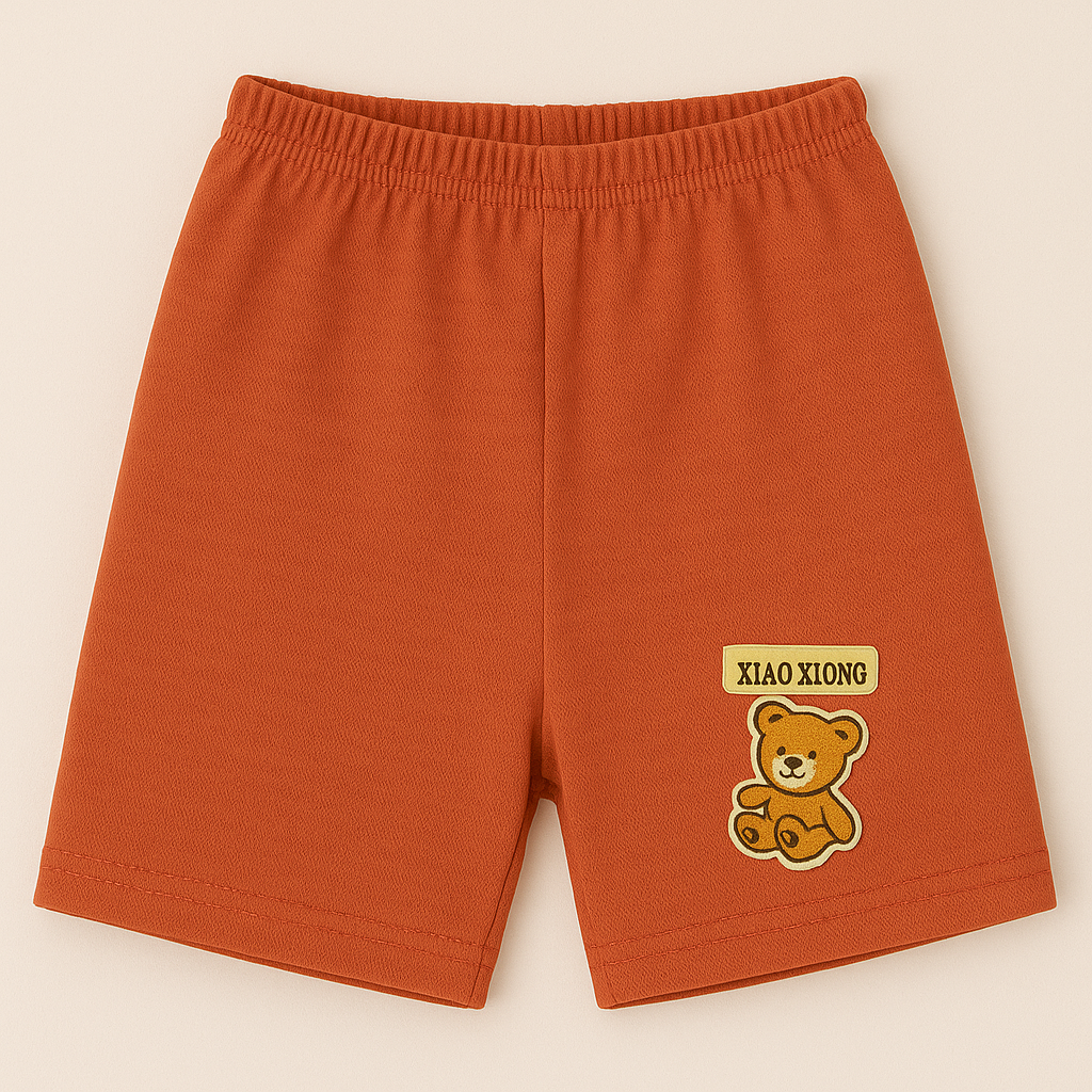 Children’s Cotton Shorts with Teddy Patch