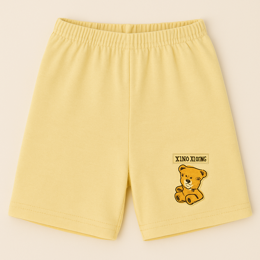 Children’s Cotton Shorts with Teddy Patch