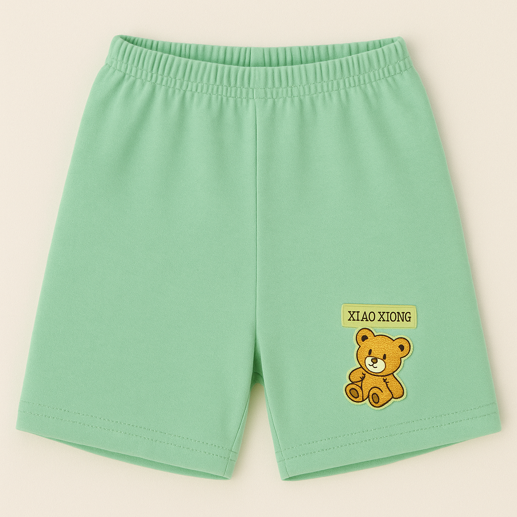 Children’s Cotton Shorts with Teddy Patch
