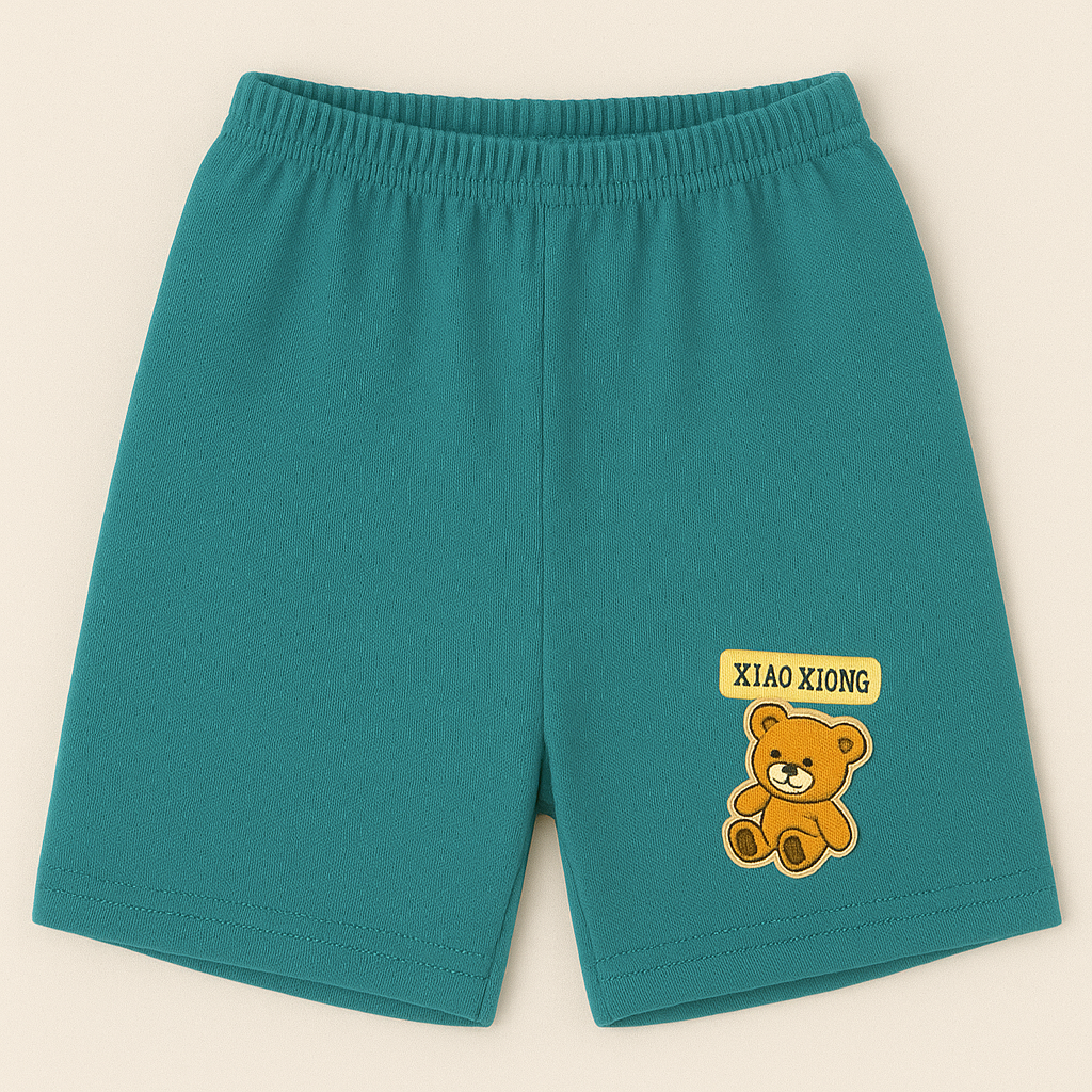 Children’s Cotton Shorts with Teddy Patch